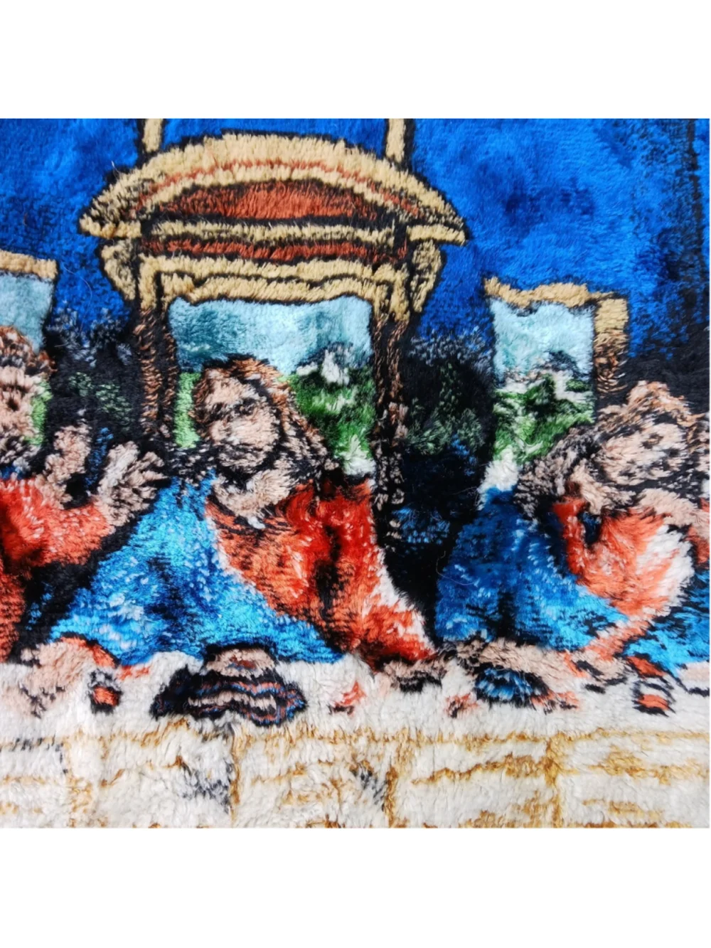 Vintage Wall Hanging Tapestry Rug Jesus The Last Supper Carpet Feel Soft 37